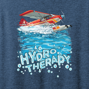 Aviat Husky taking off of the water, text reads "Hydrotherapy"